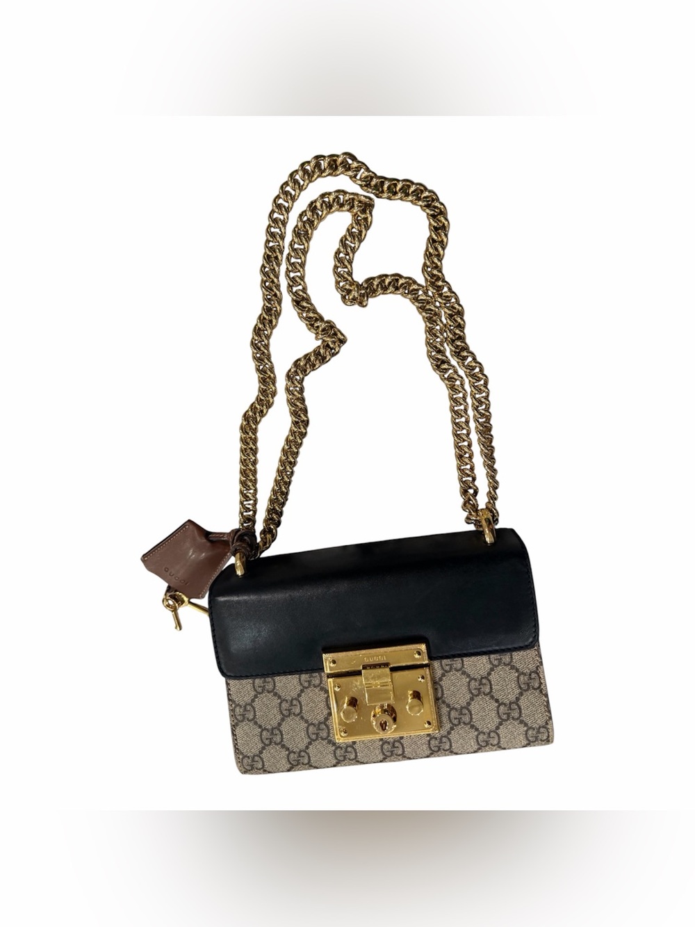 Gucci Small Padlock GG Supreme |Black & Brown Leather